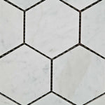 Carrara White Marble Honed 3" Hexagon Mosaic Tile-Marble Mosaic-American Tile Depot