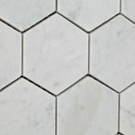 Carrara White Marble Honed 3" Hexagon Mosaic Tile-Marble Mosaic-American Tile Depot