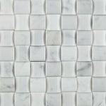 Carrara White Marble Honed 3D Small Bread Mosaic Tile-Marble Mosaic-American Tile Depot