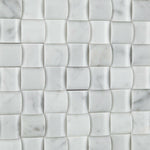 Carrara White Marble Honed 3D Small Bread Mosaic Tile-Marble Mosaic-American Tile Depot