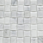 Carrara White Marble Honed 3D Small Bread Mosaic Tile-Marble Mosaic-American Tile Depot