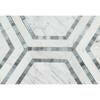 Carrara White Marble Honed 5" Hexagon Combination MosaicTile w / Blue-Gray-Marble Mosaic-American Tile Depot