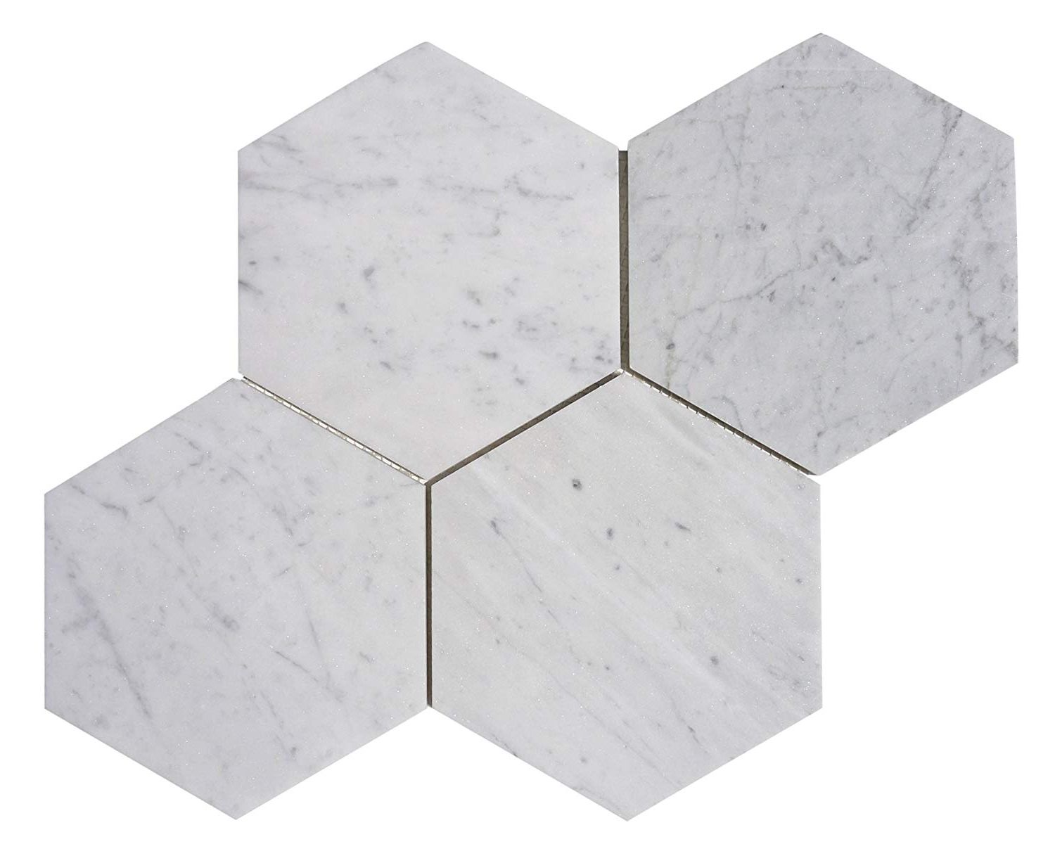 Carrara White Marble Honed 6" Hexagon Tile-Marble Tile-American Tile Depot