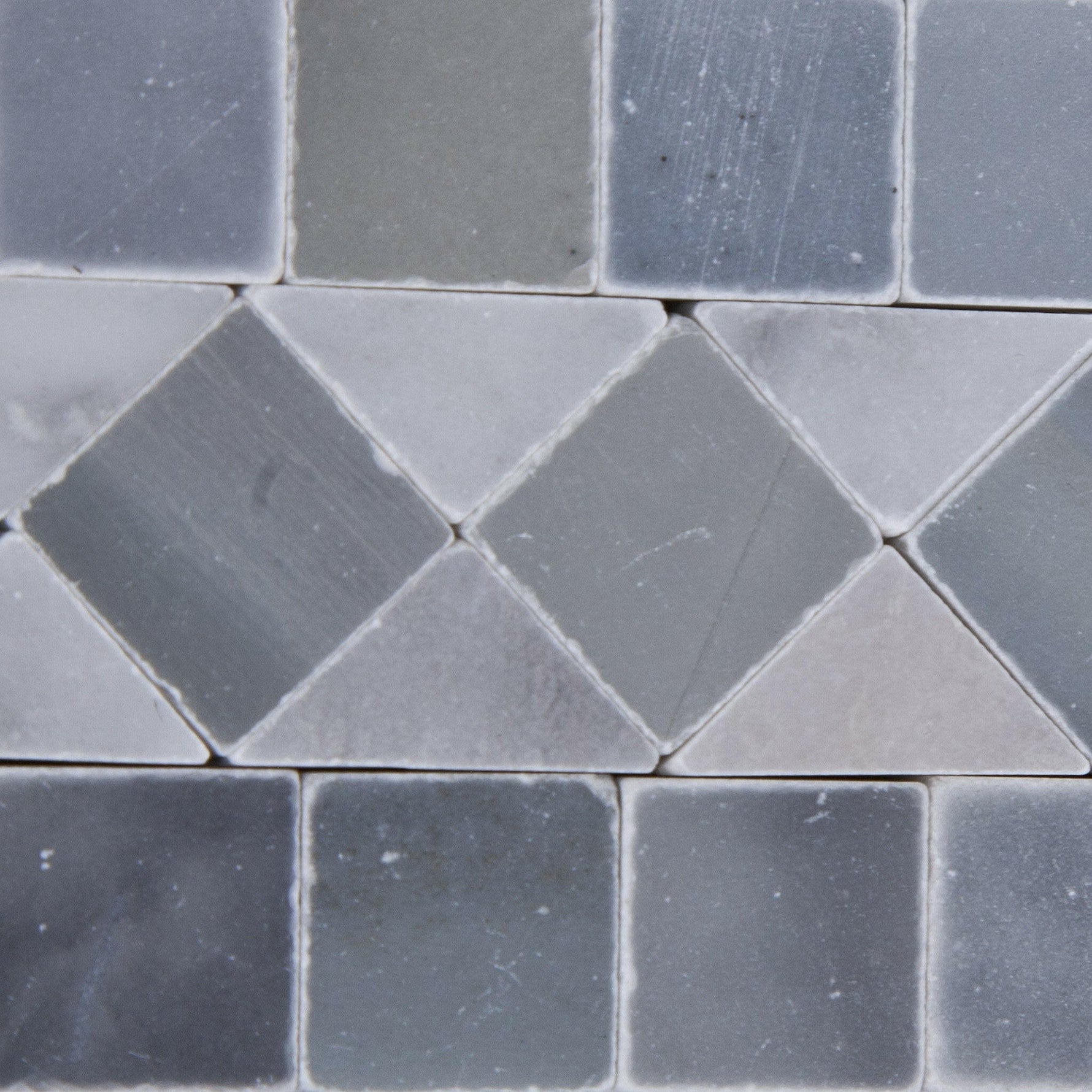 Carrara White Marble Honed BIAS Border Listello w/ Blue-Gray Dots-Marble Border-American Tile Depot