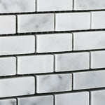 Carrara White Marble Honed Baby Brick Mosaic Tile-Marble Mosaic-American Tile Depot