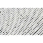 Carrara White Marble Honed Bamboo Sticks Mosaic ( Single-Color Carrara )-Marble Mosaic-American Tile Depot