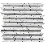 Carrara White Marble Honed Bamboo Sticks Mosaic ( Single-Color Carrara )-Marble Mosaic-American Tile Depot