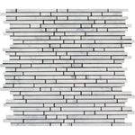 Carrara White Marble Honed Bamboo Sticks Mosaic ( Single-Color Carrara )-Marble Mosaic-American Tile Depot