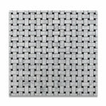 Carrara White Marble Honed Basketweave Mosaic Tile w/ Black Dots-Marble Mosaic-American Tile Depot