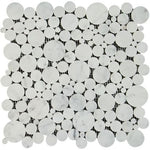 Carrara White Marble Honed Bubbles Mosaic Tile-Marble Mosaic-American Tile Depot