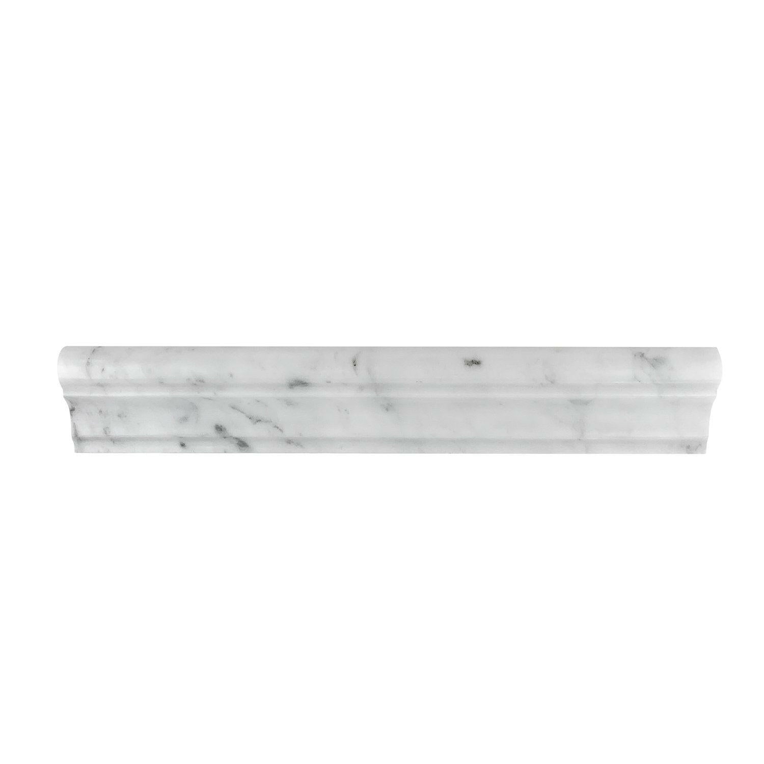 Carrara White Marble Honed F-5 Chair Rail / Crown Molding Trim-Marble Molding/Trim-American Tile Depot