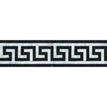 Carrara White Marble Honed Greek Key Border w / Black Dots-Marble Border-American Tile Depot