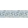 Carrara White Marble Honed Greek Key Border w / Blue Gray Dots-Marble Border-American Tile Depot