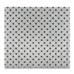 Carrara White Marble Honed Stanza Basketweave Mosaic Tile w/ Black Dots-Marble Mosaic-American Tile Depot