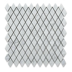 Carrara White Marble Polished 1" Diamond Mosaic Tile-Marble Mosaic-American Tile Depot