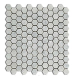 Carrara White Marble Polished 1" Mini Hexagon Mosaic Tile-Marble Mosaic-American Tile Depot