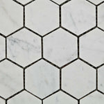 Carrara White Marble Polished 2" Hexagon Mosaic Tile-Marble Mosaic-American Tile Depot