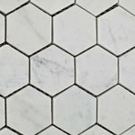 Carrara White Marble Polished 2" Hexagon Mosaic Tile-Marble Mosaic-American Tile Depot