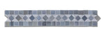 Carrara White Marble Polished BIAS Border Listello w/ Blue-Gray Dots-Marble Border-American Tile Depot