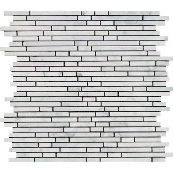 Carrara White Marble Polished Bamboo Sticks Mosaic ( Single-Color Carrara )-Marble Mosaic-American Tile Depot