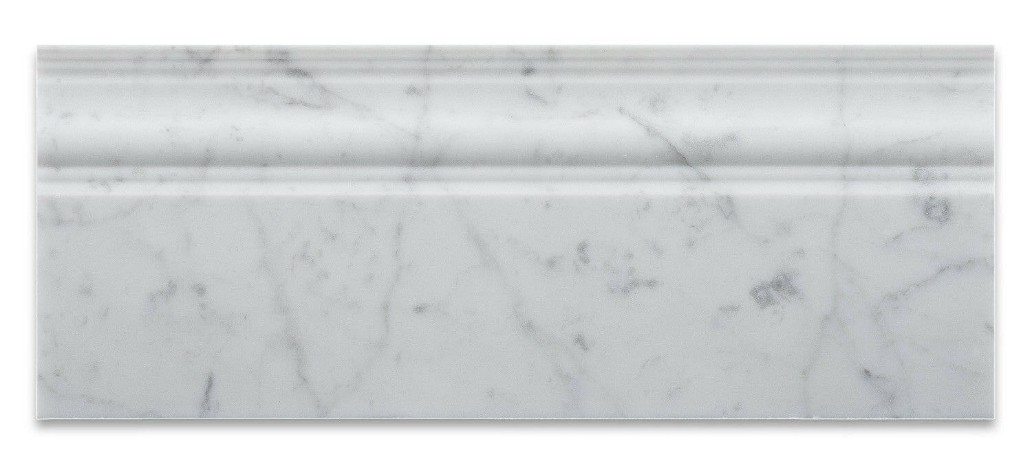 Carrara White Marble Polished Baseboard Trim Molding-Marble Molding/Trim-American Tile Depot