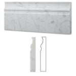 Carrara White Marble Polished Baseboard Trim Molding-Marble Molding/Trim-American Tile Depot