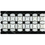 Carrara White Marble Polished Florida Flower Border w/Black Dots-Marble Border-American Tile Depot