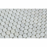 Carrara White Marble Polished Penny Round Mosaic Tile-Marble Mosaic-American Tile Depot