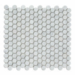 Carrara White Marble Polished Penny Round Mosaic Tile-Marble Mosaic-American Tile Depot