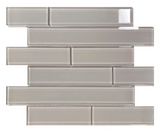 Oceanhouse Grey Shining Multi Size Glossy Subway Glass Mosaic Tile