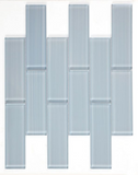 2 x 6 Oceanhouse Lucy Blue Stroke Glossy Subway Glass Mosaic Tile