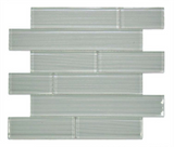 Oceanhouse Silver Grey Multi Size Glossy Subway Glass Mosaic Wall Tile