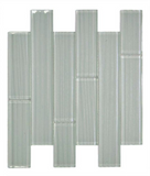 Oceanhouse Silver Grey Multi Size Glossy Subway Glass Mosaic Wall Tile