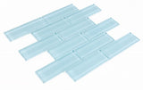 2 x 6 Oceanhouse Teal Glossy Subway Glass Mosaic Tile