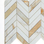 Chevron Calacatta Gold Honed Marble Mosaic Tile-Marble Mosaic-American Tile Depot