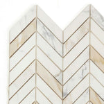 Chevron Calacatta Gold Polished Marble Mosaic Tile-Marble Mosaic-American Tile Depot