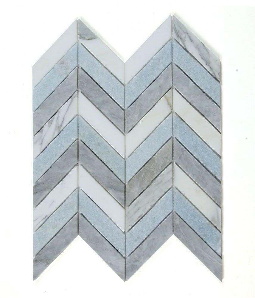 Chevron Livid Marble Mosaic Tile-Marble Mosaic-American Tile Depot