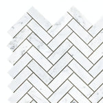 Chevron Long Carrara Polished Marble Mosaic Tile-Marble Mosaic-American Tile Depot