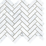 Chevron Long Carrara Polished Marble Mosaic Tile-Marble Mosaic-American Tile Depot