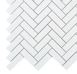 Chevron Long Thassos Honed Marble Mosaic Tile-Marble Mosaic-American Tile Depot