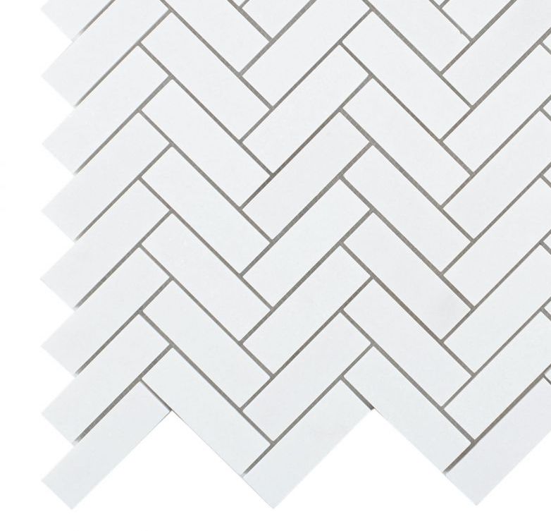 Chevron Long Thassos Honed Marble Mosaic Tile-Marble Mosaic-American Tile Depot