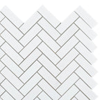 Chevron Long Thassos Honed Marble Mosaic Tile-Marble Mosaic-American Tile Depot