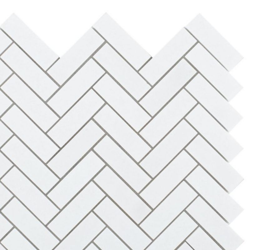 Chevron Long Thassos Honed Marble Mosaic Tile-Marble Mosaic-American Tile Depot