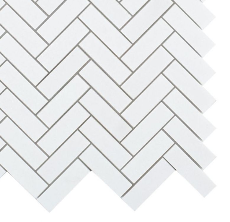 Chevron Long Thassos Honed Marble Mosaic Tile-Marble Mosaic-American Tile Depot