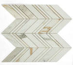 Chevron Ravenna Calacatta Polished Marble Mosaic Tile-Marble Mosaic-American Tile Depot