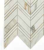 Chevron Ravenna Calacatta Polished Marble Mosaic Tile-Marble Mosaic-American Tile Depot