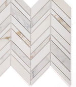 Chevron Shadow Calacatta Polished Marble Mosaic Tile-Marble Mosaic-American Tile Depot