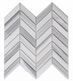 Chevron Marmala White Polished Marble Mosaic Tile-Marble Mosaic-American Tile Depot