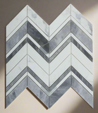 Chevron Ravenna Grey Polished Marble Mosaic Tile-Marble Mosaic-American Tile Depot