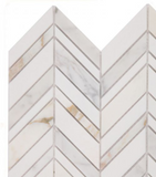 Chevron Shadow Calacatta Polished Marble Mosaic Tile-Marble Mosaic-American Tile Depot